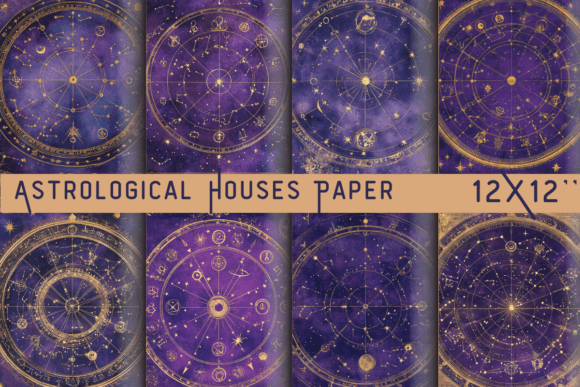 Astrological Houses Paper: Cosmic Designs for Creative Projects