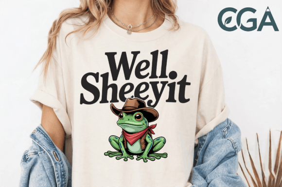 Cowboy Frog Well Sheeyit PNG: A Southern Twist on Modern Design