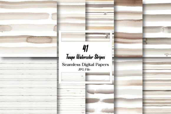 Designing with Taupe Watercolor Stripes Papers