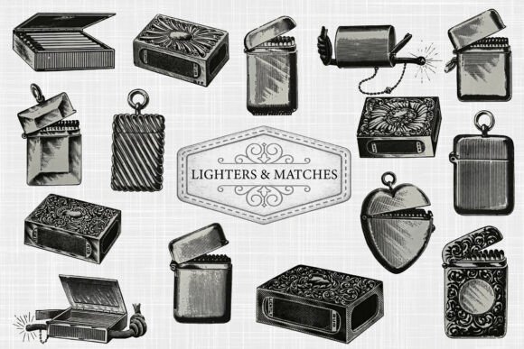Lighters & Matches Vintage Clip Art: A Designer's Toolkit