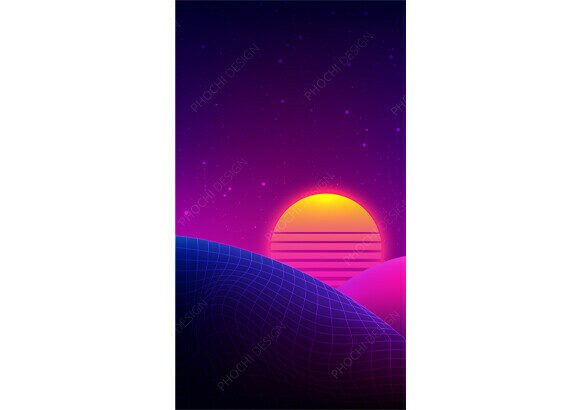 Nostalgic 1980s Retro Synthwave Neon Sun: A Designer's Guide