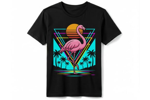 Retro Synthwave Flamingo T-Shirt: A Burst of 80s Nostalgia