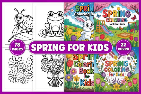 Spring Coloring Book for Kids - KDP: A Designer's Asset