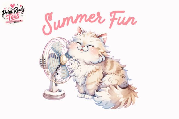 Summer Fun Relaxing Cat PNG: Your Go-To Summer Design