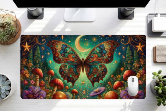 Transform Your Desk with the Dark Mystical Butterfly Design