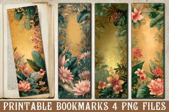 Tropical Floral Jungle Art Bookmark: Vibrant Design for Every Project