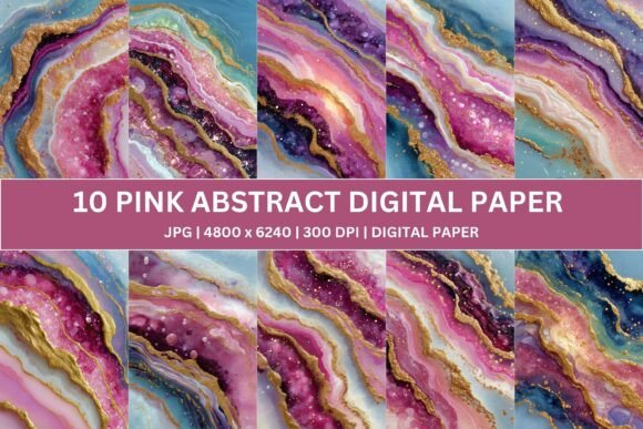 Unlocking Luxury: 10 Pink Gold Geode Agate Digital Paper