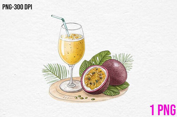 Vibrant Visuals: Integrating Passion Fruit Drink Clipart