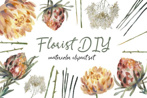 Watercolor Florist DIY Stems & Flower Set: A Designer's Botanical Toolkit