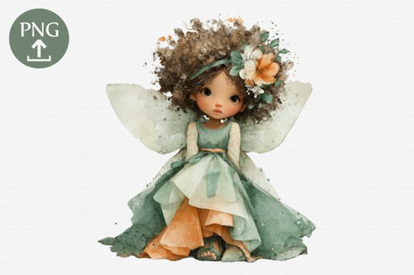 Whimsical Watercolor Fairy Girls Clipart for Creative Projects